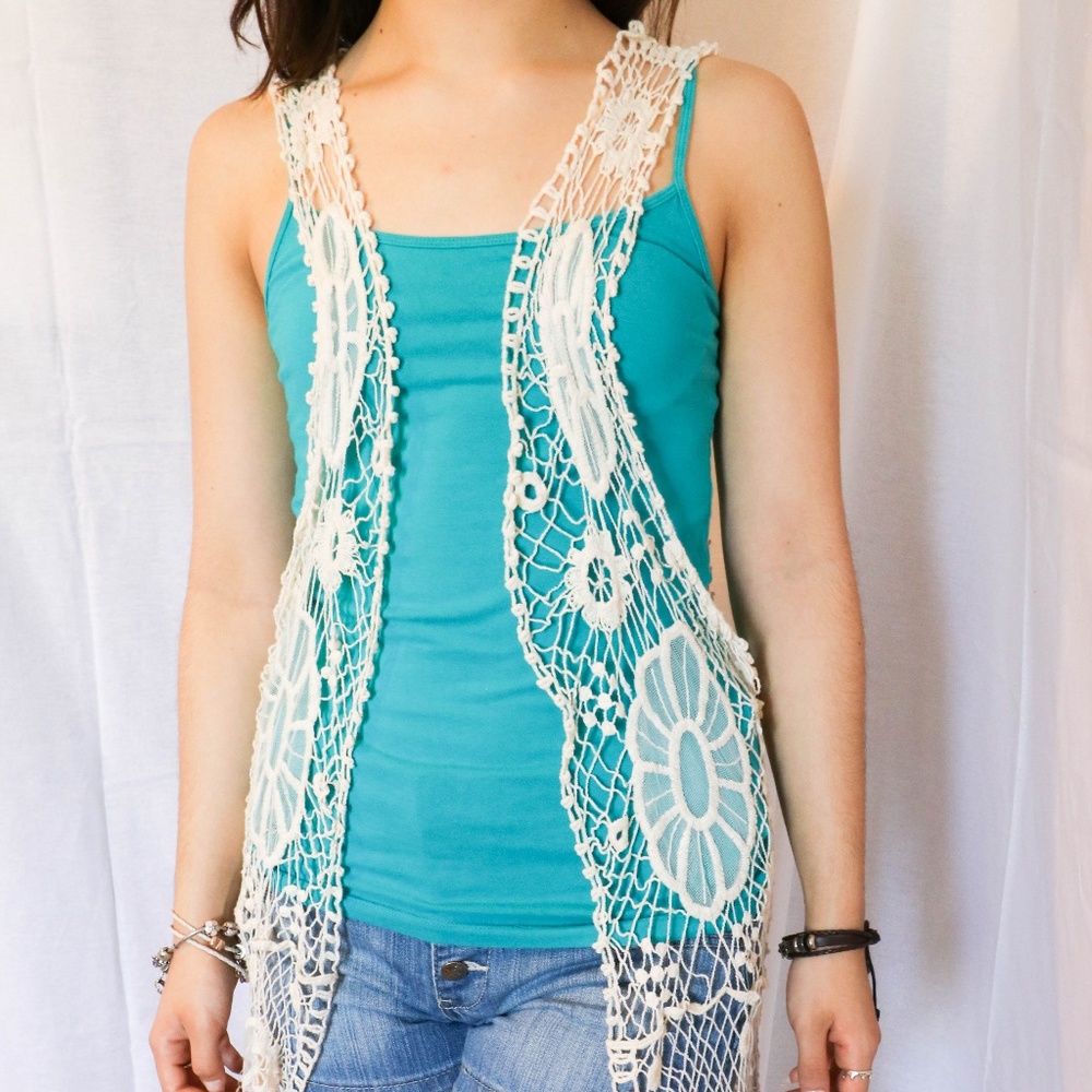 Tan Boho Chic Crochet Cover Up